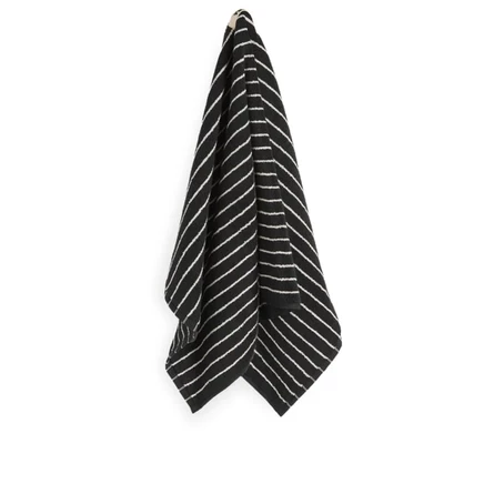 Полотенце Tekla Fabrics органическое, черное в полоску