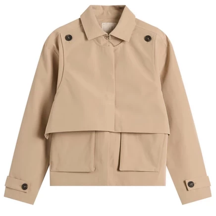 Двухслойный короткий тренч от STEL khaki