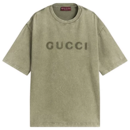 Мужская футболка Gucci Faded Logo, зеленая