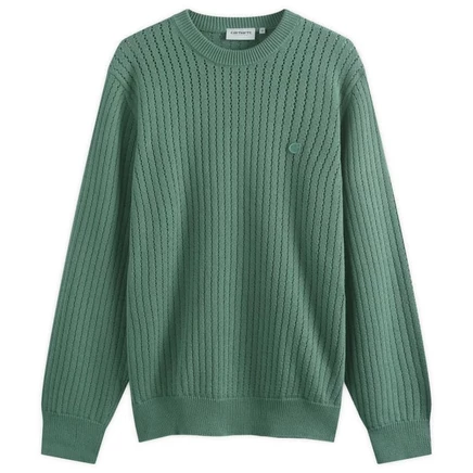 Мужской джемпер Carhartt WIP Caleb Fisherman, зелёный