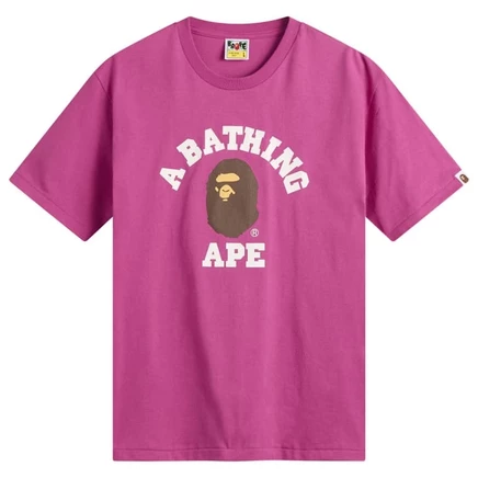 Розовая футболка Bathing Ape College