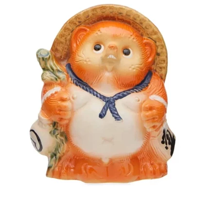 Фигурка BEAMS JAPAN Fortune Raccoon Dog средняя, оранжевая