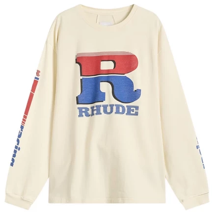 Футболка с логотипом Rhude Split Petrol с длинным рукавом