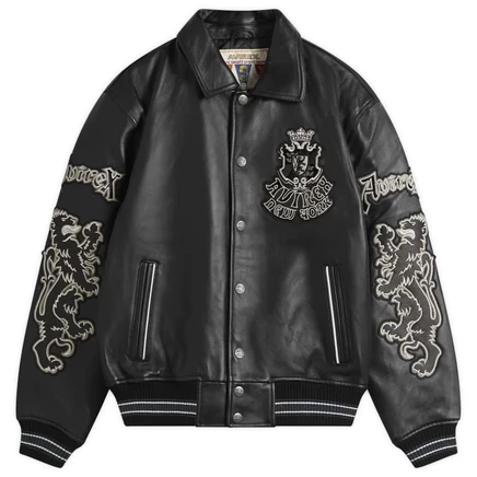 Мужская кожаная куртка Avirex Goth Varsity, черная