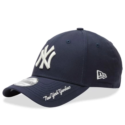 Мужская кепка New Era 9Forty Visor Script, темно‑синяя