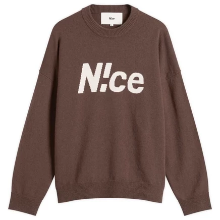 Мужской джемпер NCE Intarsia Logo, коричневый