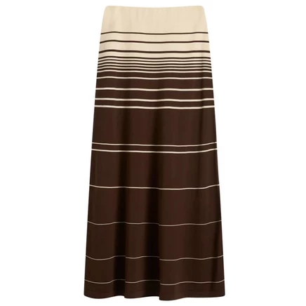 Верная своему бренду Юбка макси Casia accordion stripe brown beige