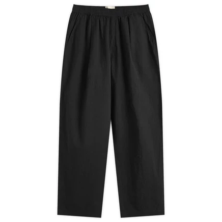 Широкие брюки на резинке в народном стиле black seersucker