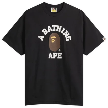 Футболка Bathing Ape College черного цвета