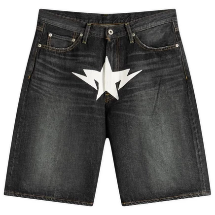Мужские джинсовые шорты A Bathing Ape Twin Sta, черные