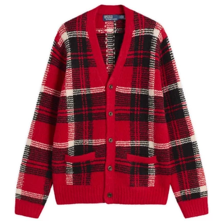 Мужской клетчатый кардиган Polo Ralph Lauren, красный