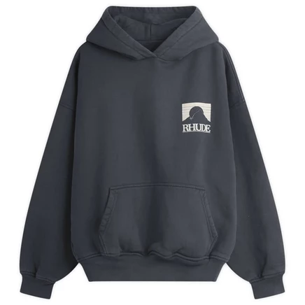 Толстовка с капюшоном Rhude Moonlight vintage black/ white