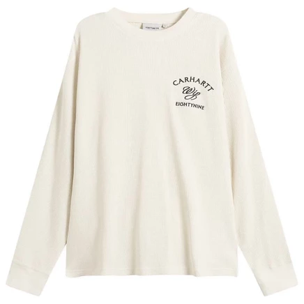Мужской вафельный лонгслив Carhartt WIP Eightynine, натуральный/черный