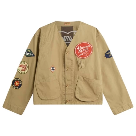 Мужская куртка-рубашка HUMAN MADE Club Patch, бежевая