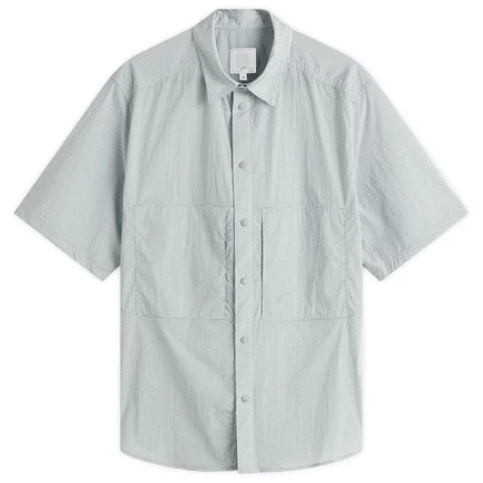 Рубашка в клетку CAYL с 2 карманами и коротким рукавом light grey