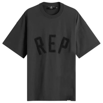 Футболка с аппликацией из репсовой ткани off black