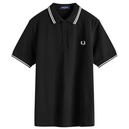 Мужское поло Fred Perry Twin Tipped, черно-белое