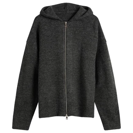 Мужская худи Mki Mohair Blend на молнии, угольно-серая