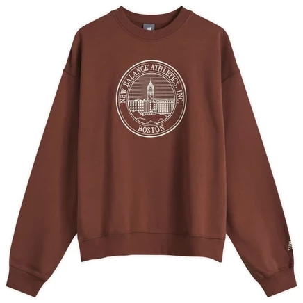 Мужской свитшот New Balance Varsity Oversized, дубовый