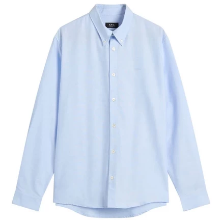 Оксфордская рубашка с логотипом A.P.C. Greg на пуговицах light blue