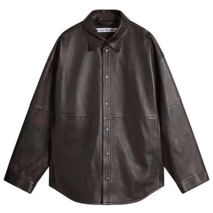 Мужская кожаная рубашка Acne Studios Laraw, красно-черная