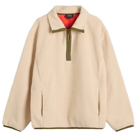 Флисовая куртка A.P.C. Willy Sherpa на молнии off white