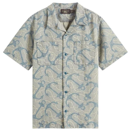 Рубашка для отдыха RRL с 2 карманами rl-747 indigo/cream multi