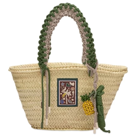 Плетеная сумка ALÉMAIS Macrame Midi, бежевая