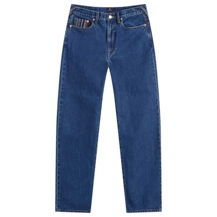Мужские джинсы Paul Smith Relaxed Fit с вышитыми полосами, синие