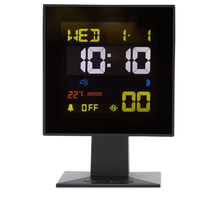 Будильник Newgate Monolith LCD с ЖК-дисплеем, черный