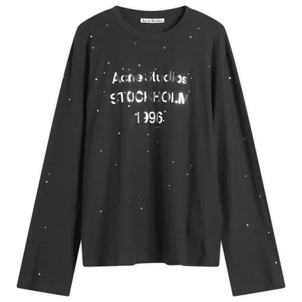 Мужской лонгслив Acne Studios Edden со стразами, черный