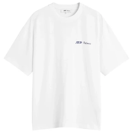Мужская футболка Palmes x ATP Small Logo, белая
