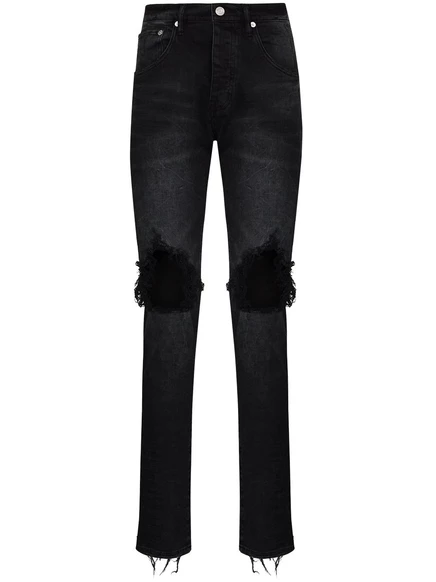 Мужские узкие джинсы Purple Brand «Black Wash Blowout», черные