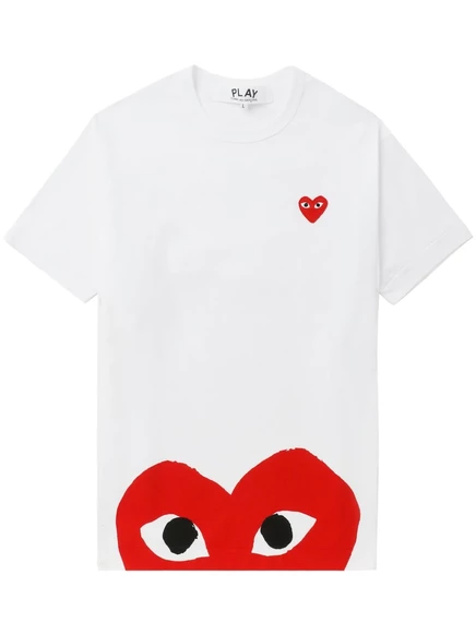 Футболка унисекс Comme des Garçons Play с сердцем, белая