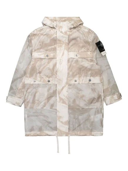 Длинное пальто-парка Stone Island neutrals
