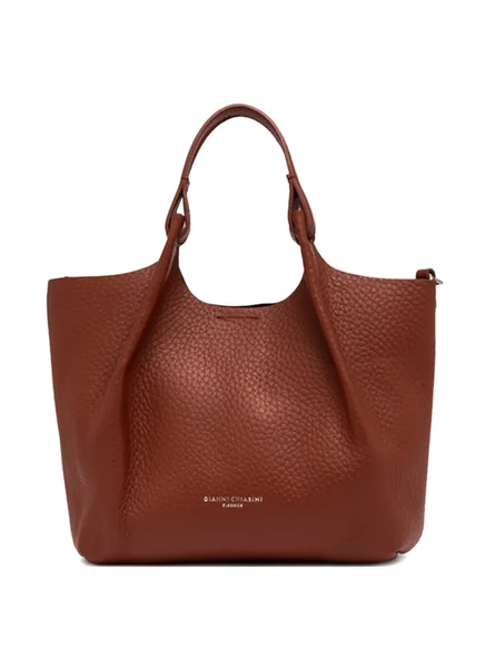Кожаная сумка-тоут GIANNI CHIARINI Dua с завязанной ручкой brown