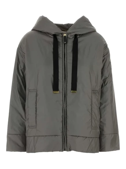 Женский пуховик Max Mara с капюшоном, серый
