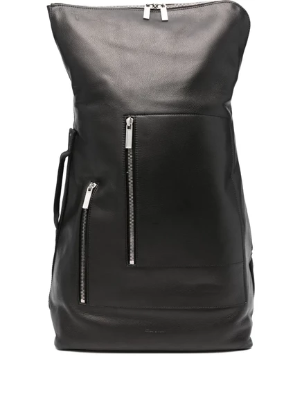 Мужской кожаный рюкзак Rick Owens карго на молнии, черный