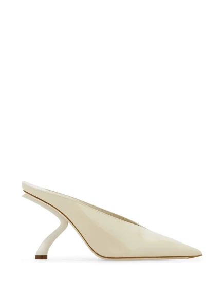 Женские мюли Ferragamo с S-образным каблуком, 9 см, маскарпоне