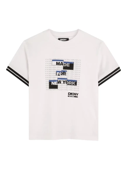 Детская футболка DKNY Kids с принтом, белая