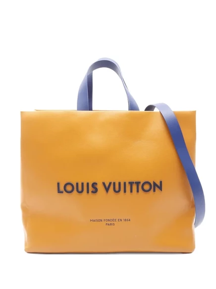 Кожаная сумка-тоут Louis Vuitton, бывшая в употреблении, 2021 Saffron MM orange