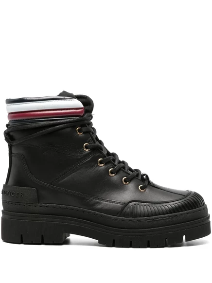Фирменные кожаные ботильоны Tommy Hilfiger black