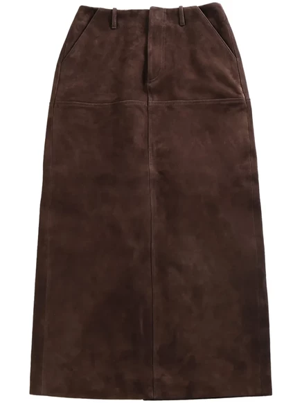 Женская юбка миди Atelier New York из замши, коричневая