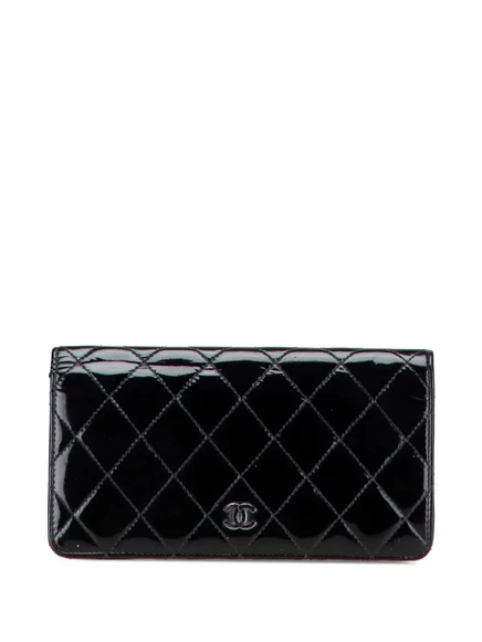 Женское портмоне CHANEL Pre-Owned CC стеганое, черное