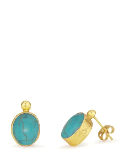 Серьги Ottoman Hands Aurelia с бирюзой, золотистые