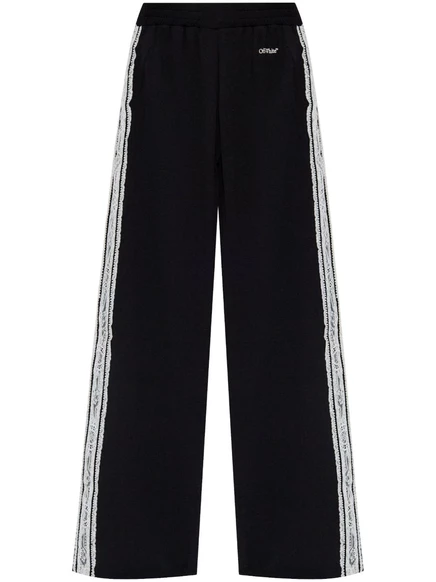 Женские спортивные штаны Off-White с кружевом, черные