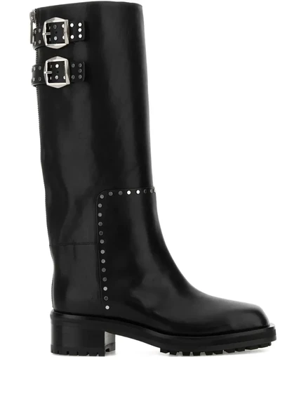 Ботинки Jimmy Choo 50 мм Brooklyn KB с заклепками и пряжками black