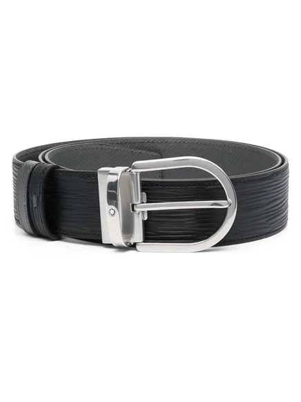 Мужской кожаный ремень Montblanc Horseshoe, черный