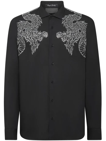 Мужская рубашка Philipp Plein Sugar Daddy, чёрная