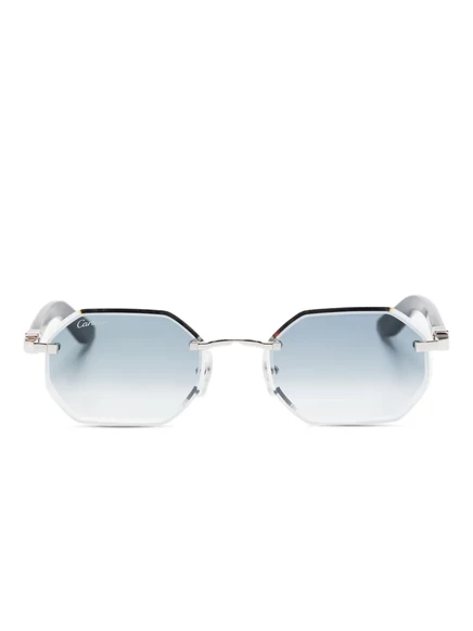 Унисекс солнцезащитные очки Cartier C Décor, серебристые